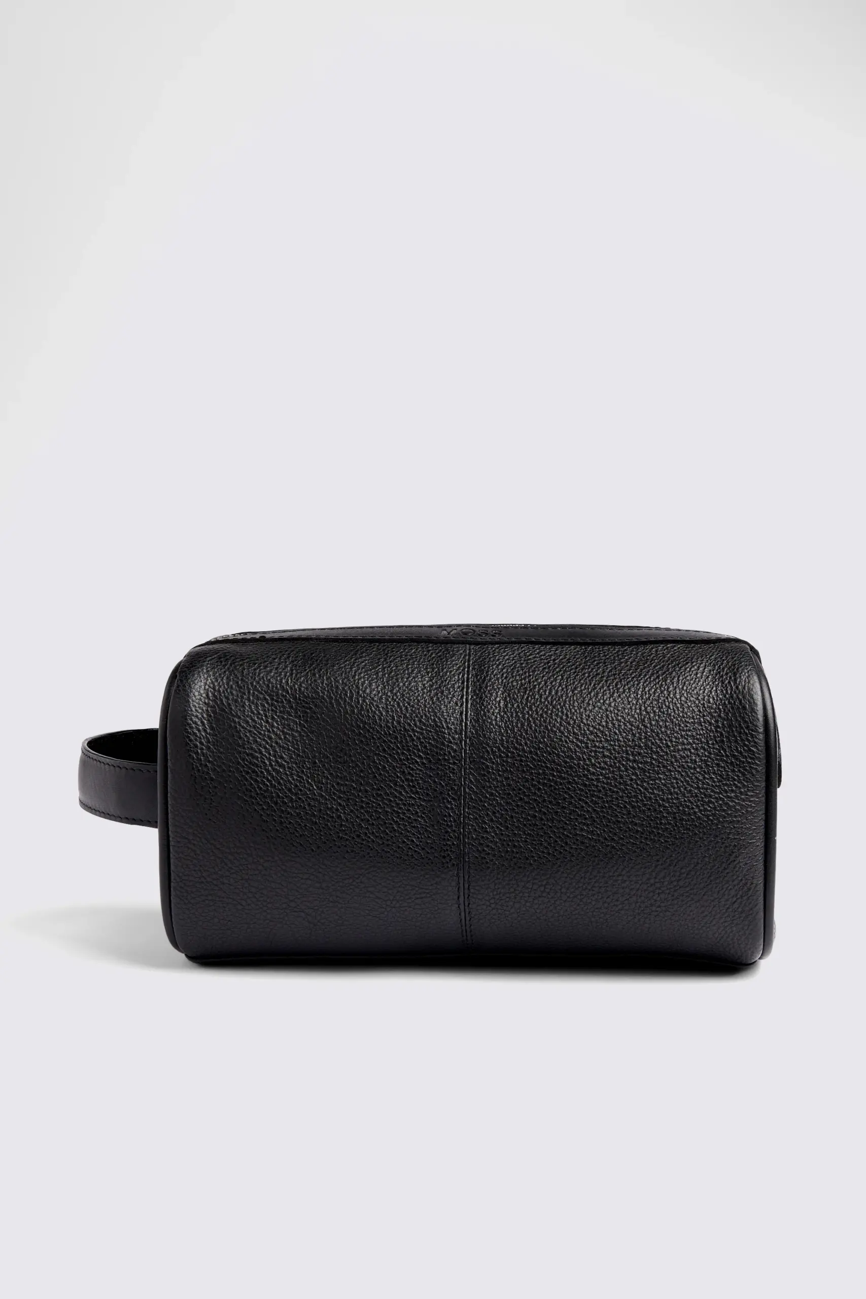 Moss – Black Grained Leather Washbag