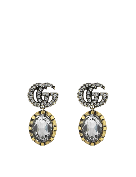 Gucci – Double G Earrings With Crystals