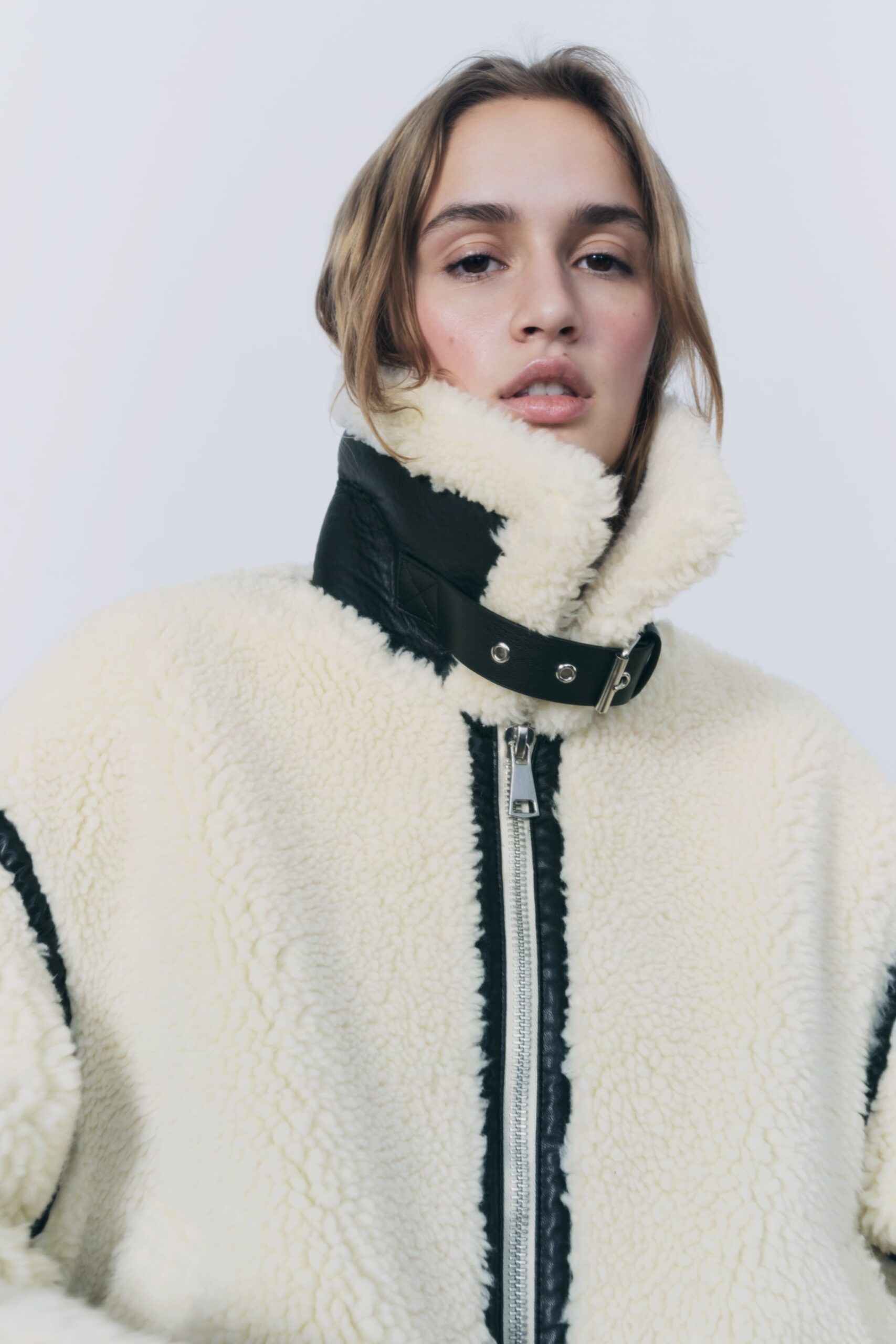 Zara – Faux Fur Biker Jacket