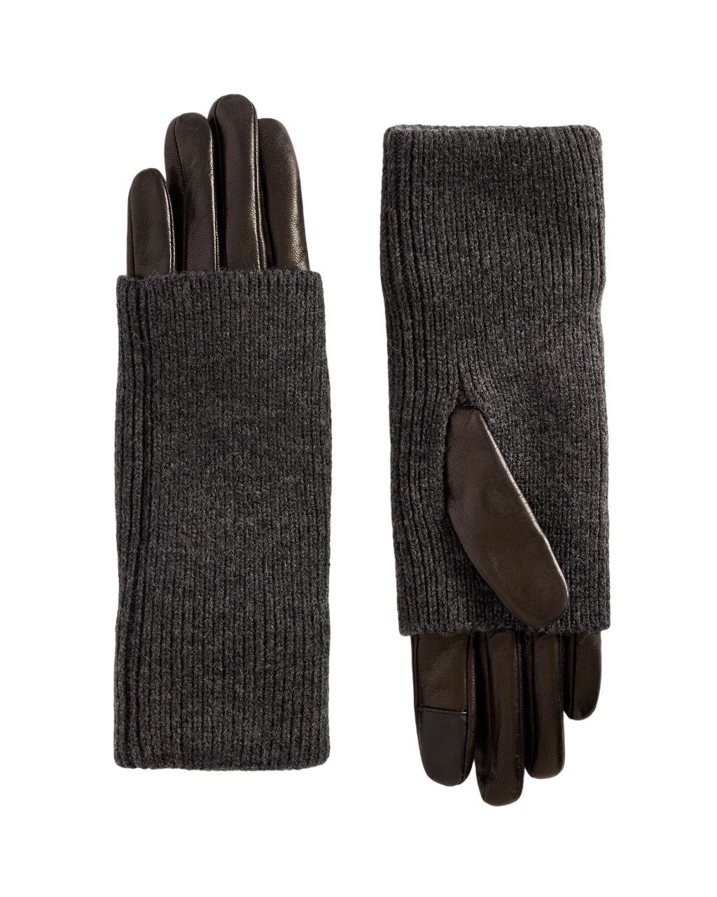 Zoya Knitted Cuff Leather Gloves