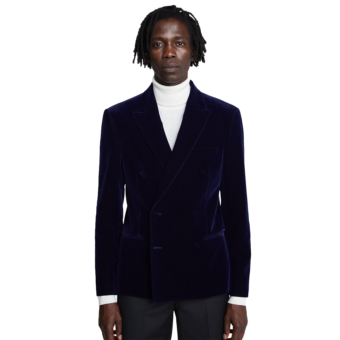 Slim Fit Ink Velvet Jacket