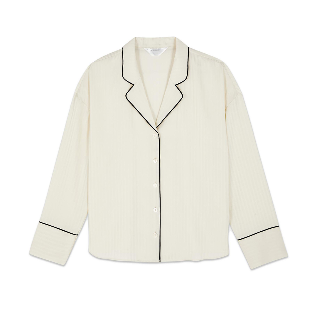 Stripe Jacquard Satin Pyjama Shirt