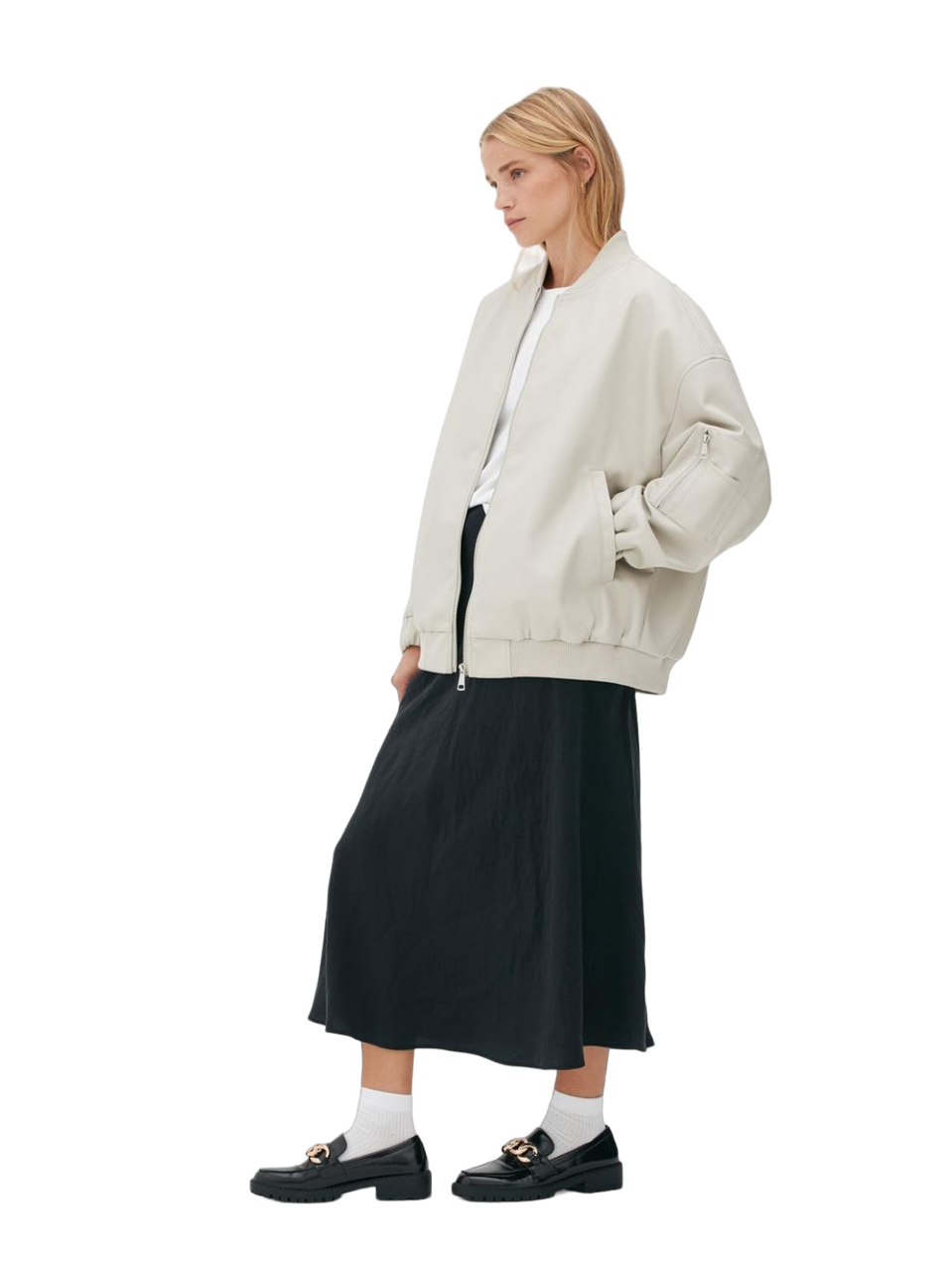 Faux Leather Bomber Jacket