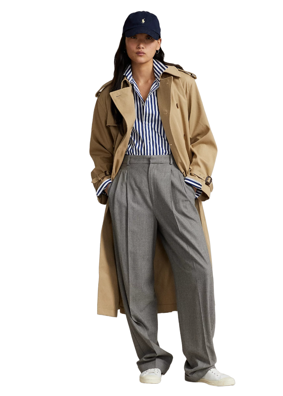 Double-Breasted Twill Trench