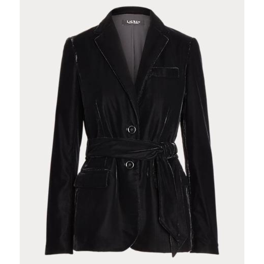 Belted Velvet Blazer