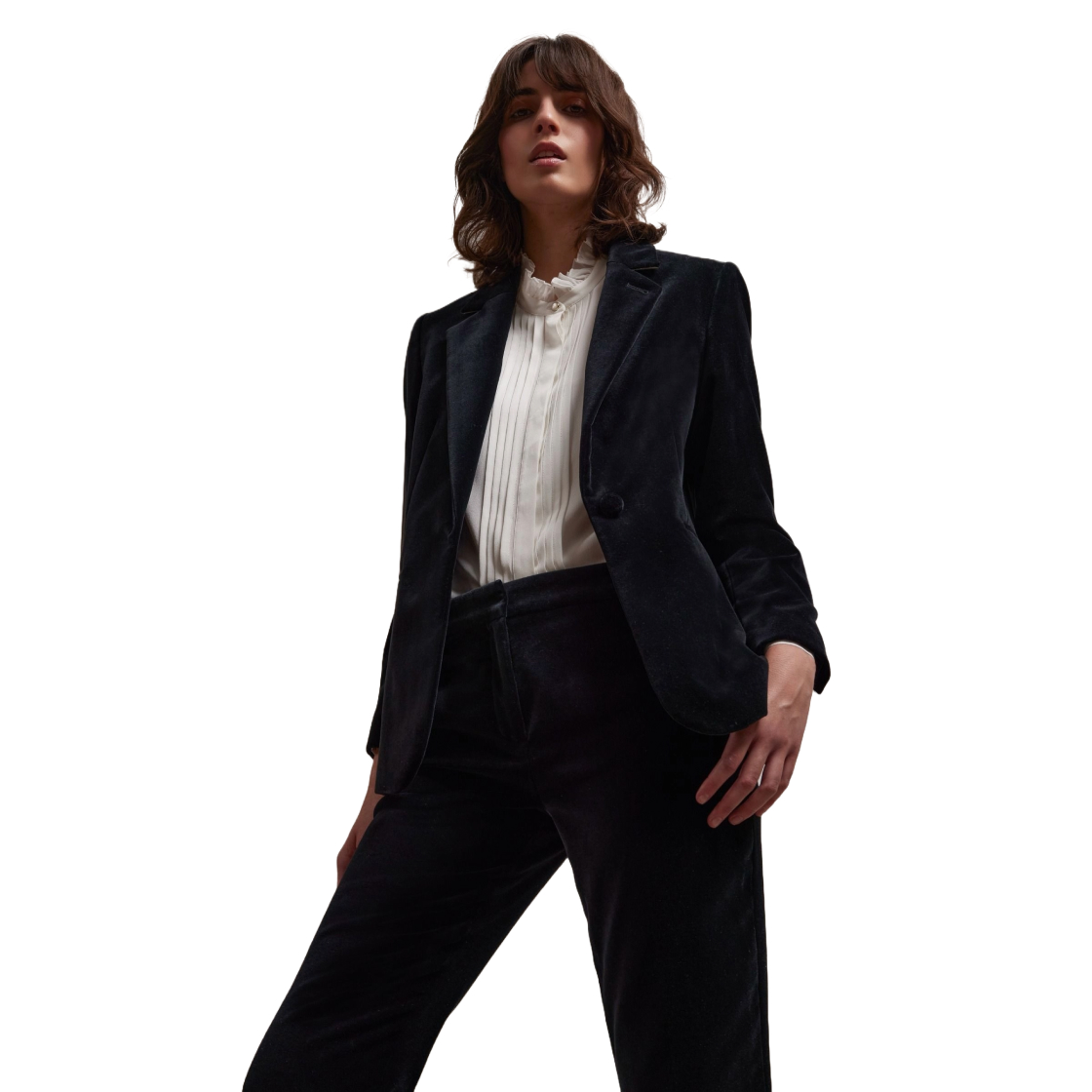 Velvet Single Breasted Cotton Jacket