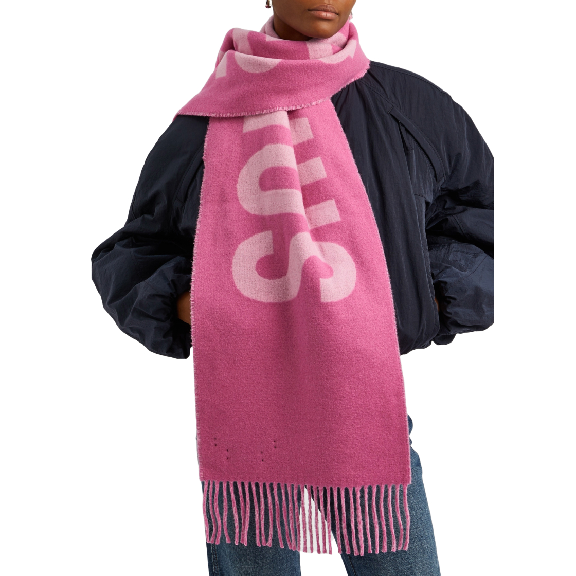 Le Écharpe Logo-Intarsia Wool Scarf