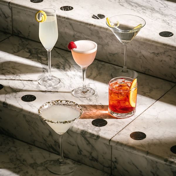 cocktails on bar