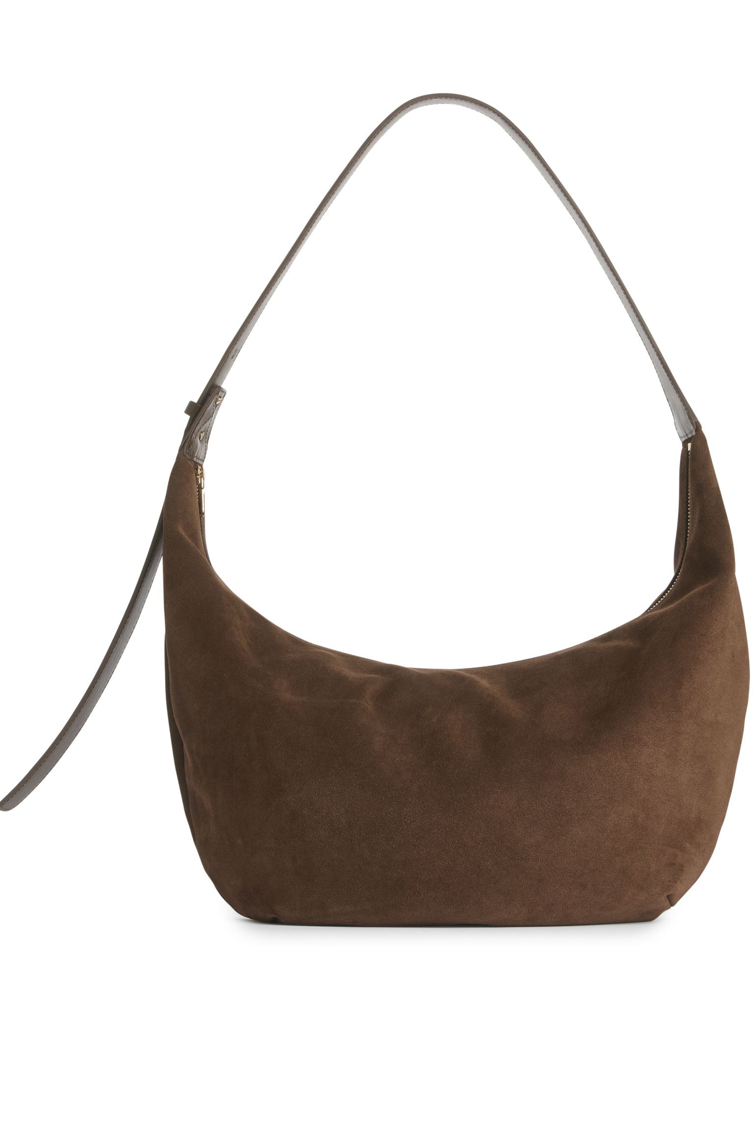 Curved Suede Bag