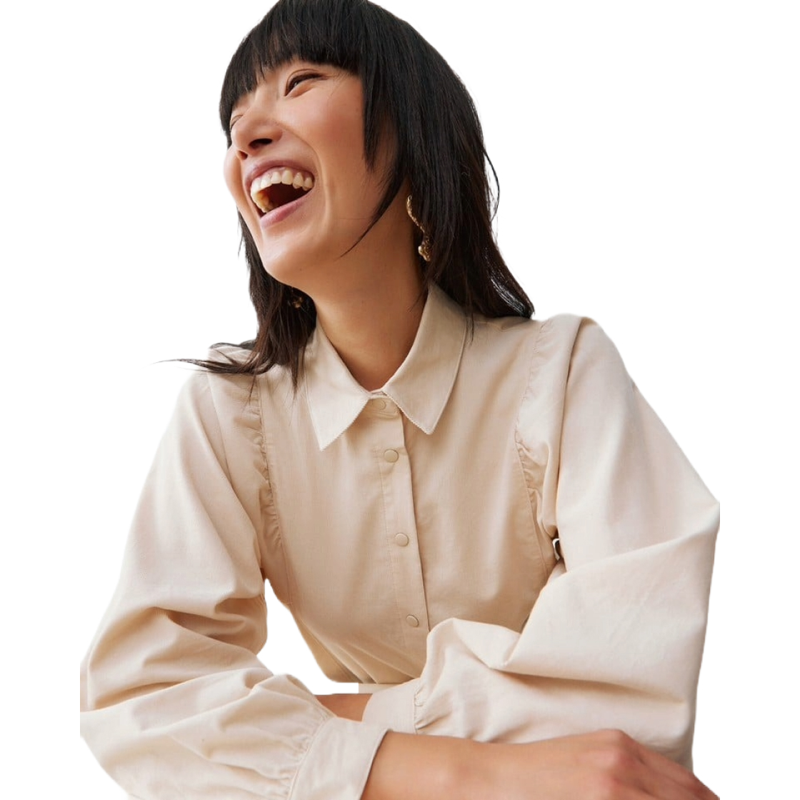 Ecru Cream Corduroy Shirt