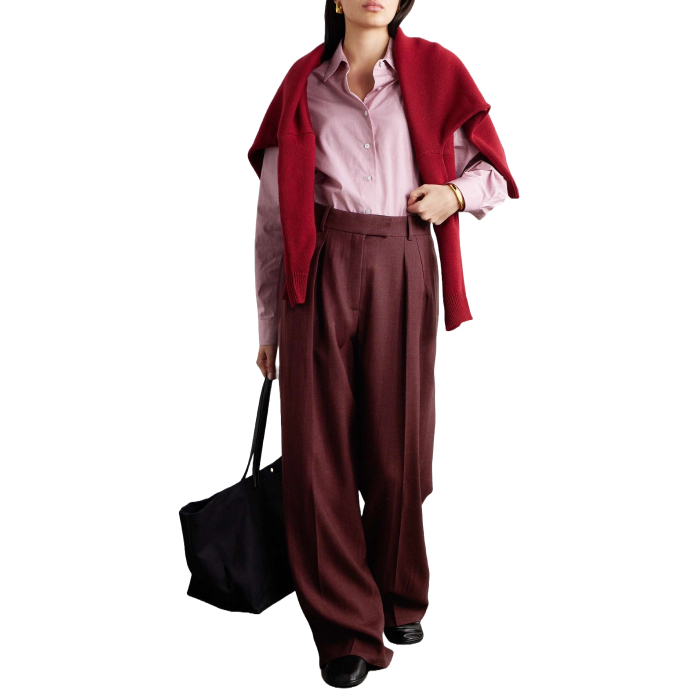 Antone Pleated Wool Wide-Leg Pants