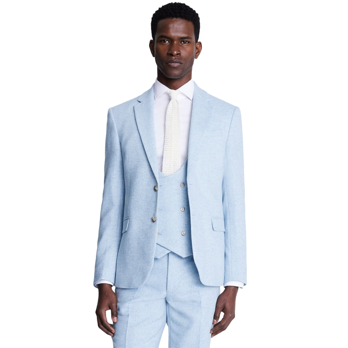 Slim Fit Light Blue Donegal Suit