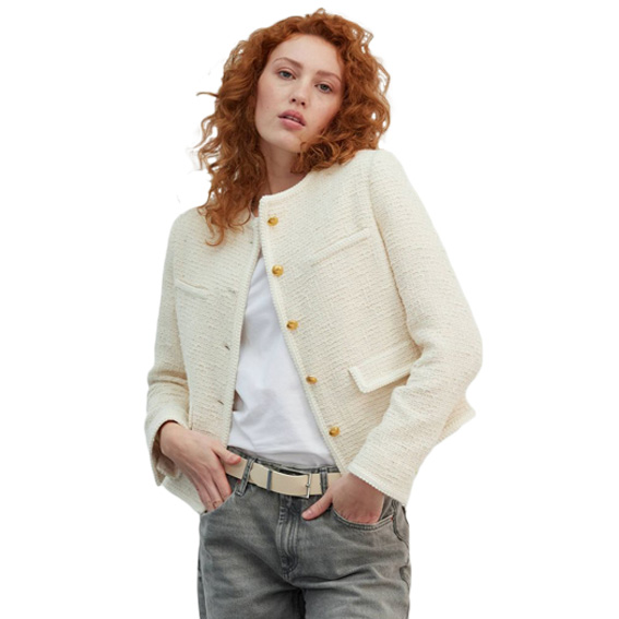 Charlotte Cotton Blend Boucle Short Jacket