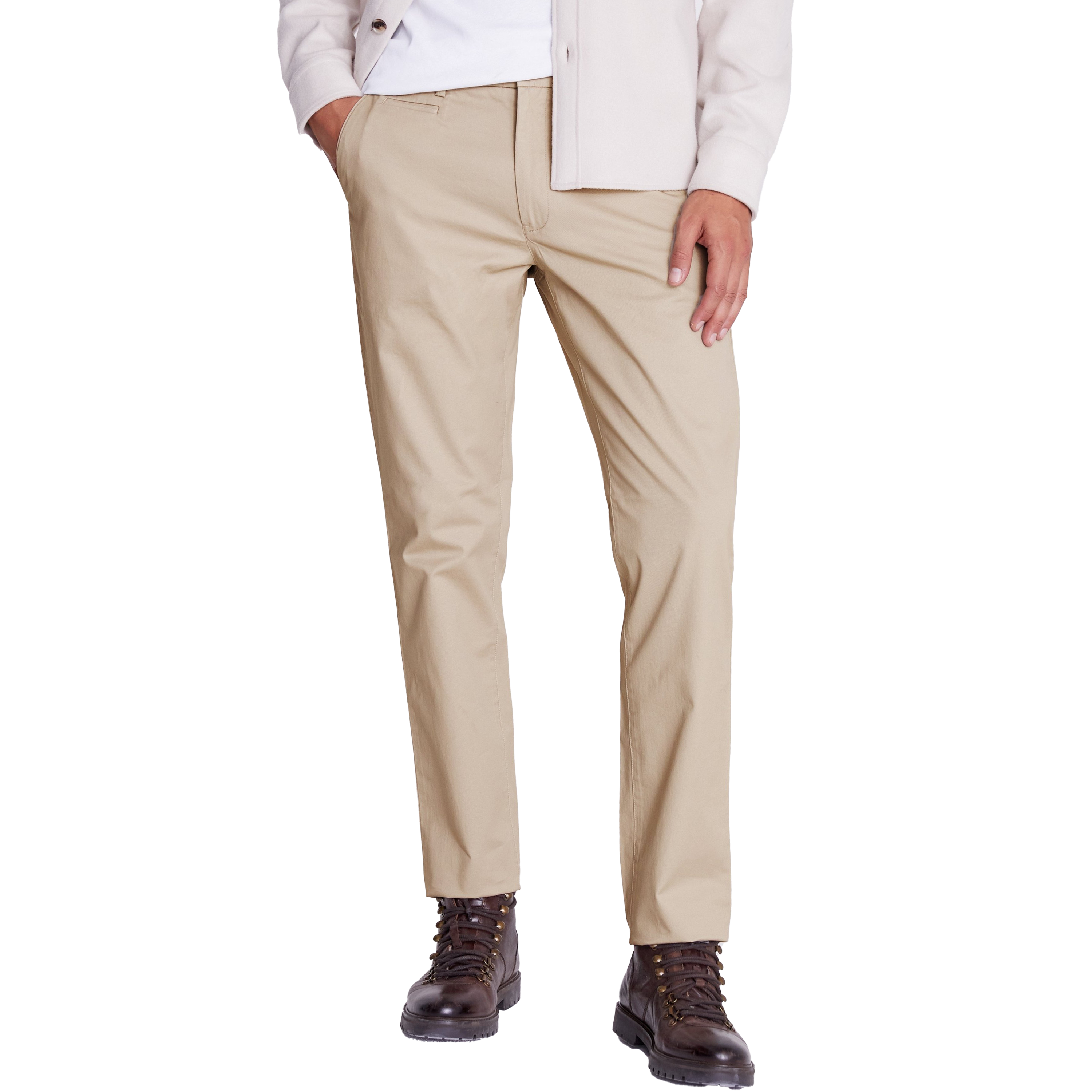 Tailored Fit Stone Stretch Chinos