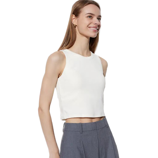 Ribbed Cropped Fit Sleeveless Bra Top