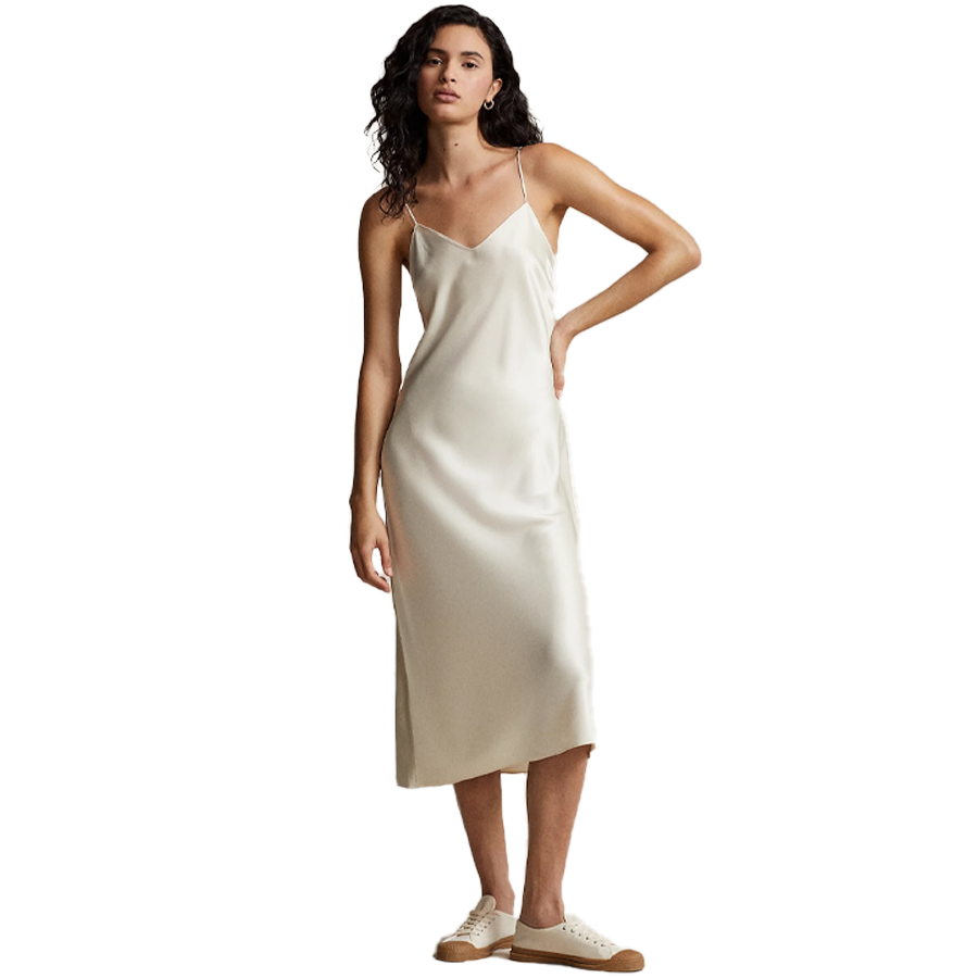 Double-Faced Satin Midi Slip Dress