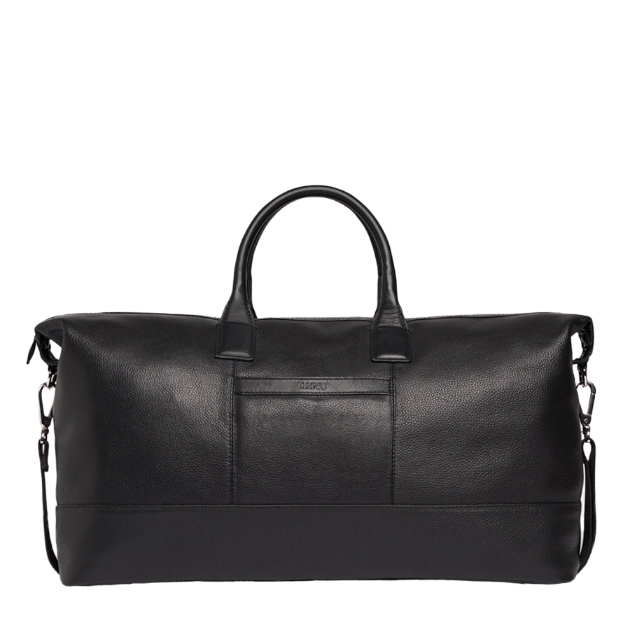 Black Grained Leather Holdall