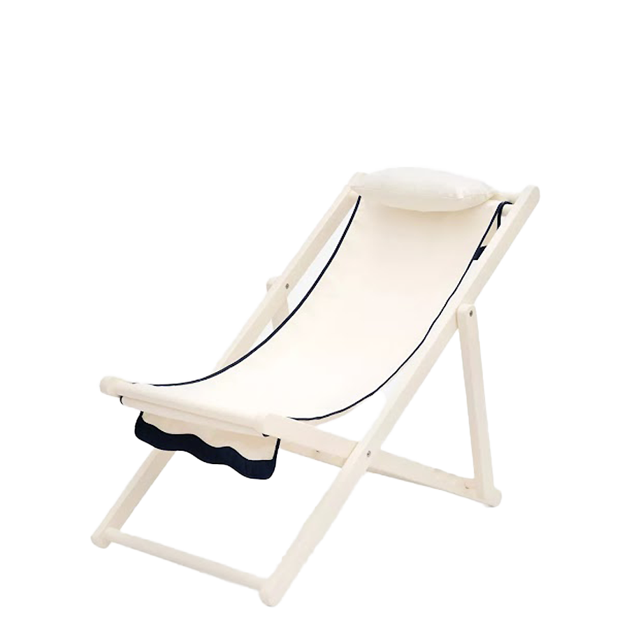Laurens Scalloped-Trim Beach Chair