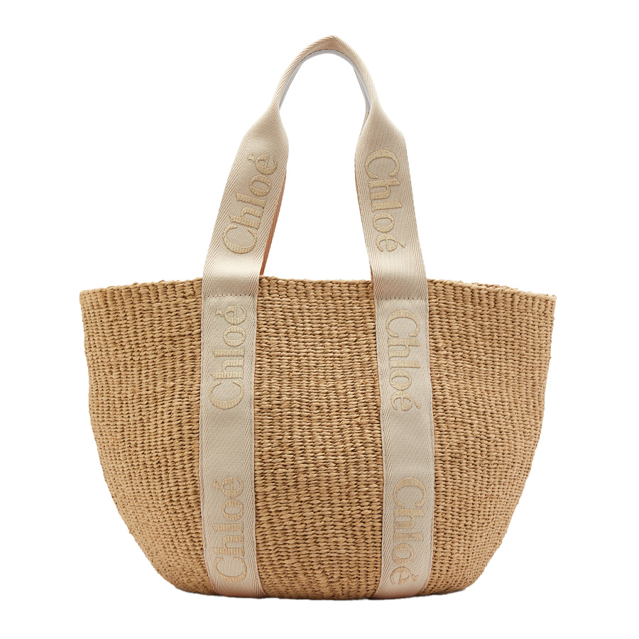 Sense large raffia basket bag