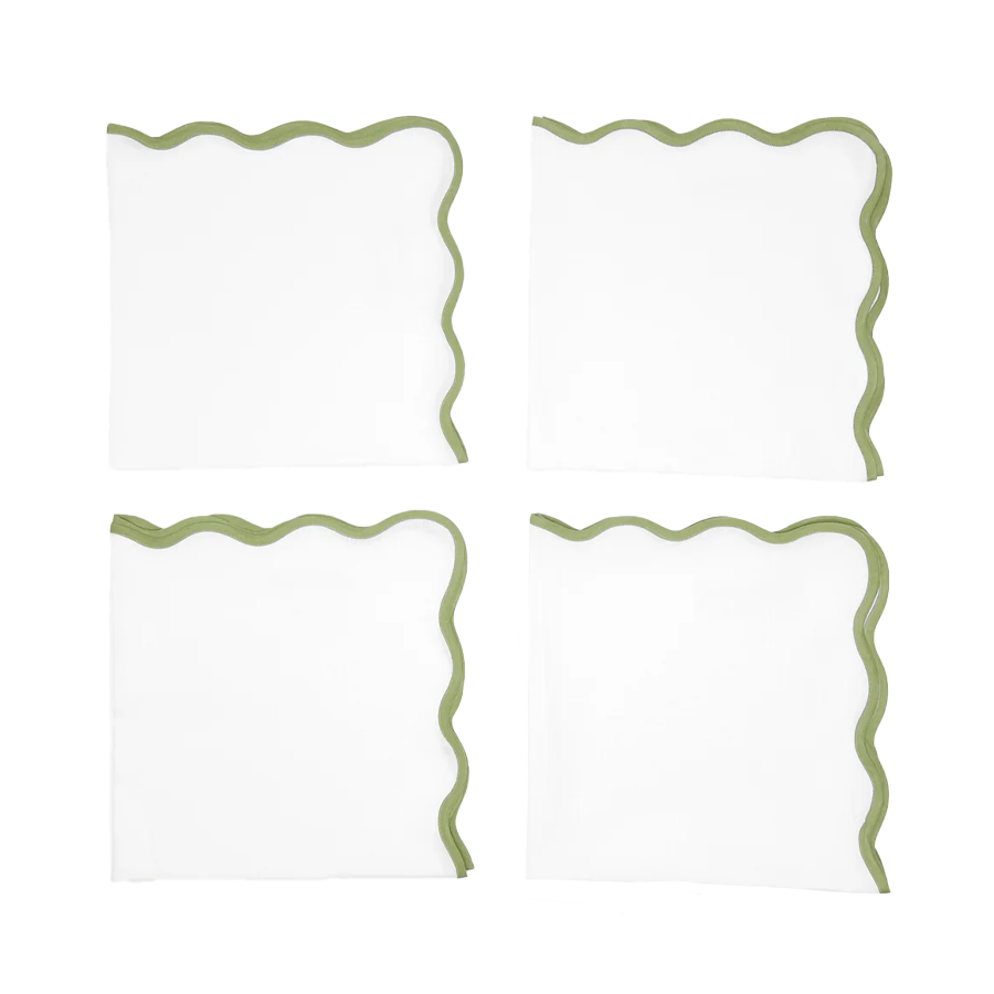 Chiara Scalloped Linen Napkins (Set of 4)