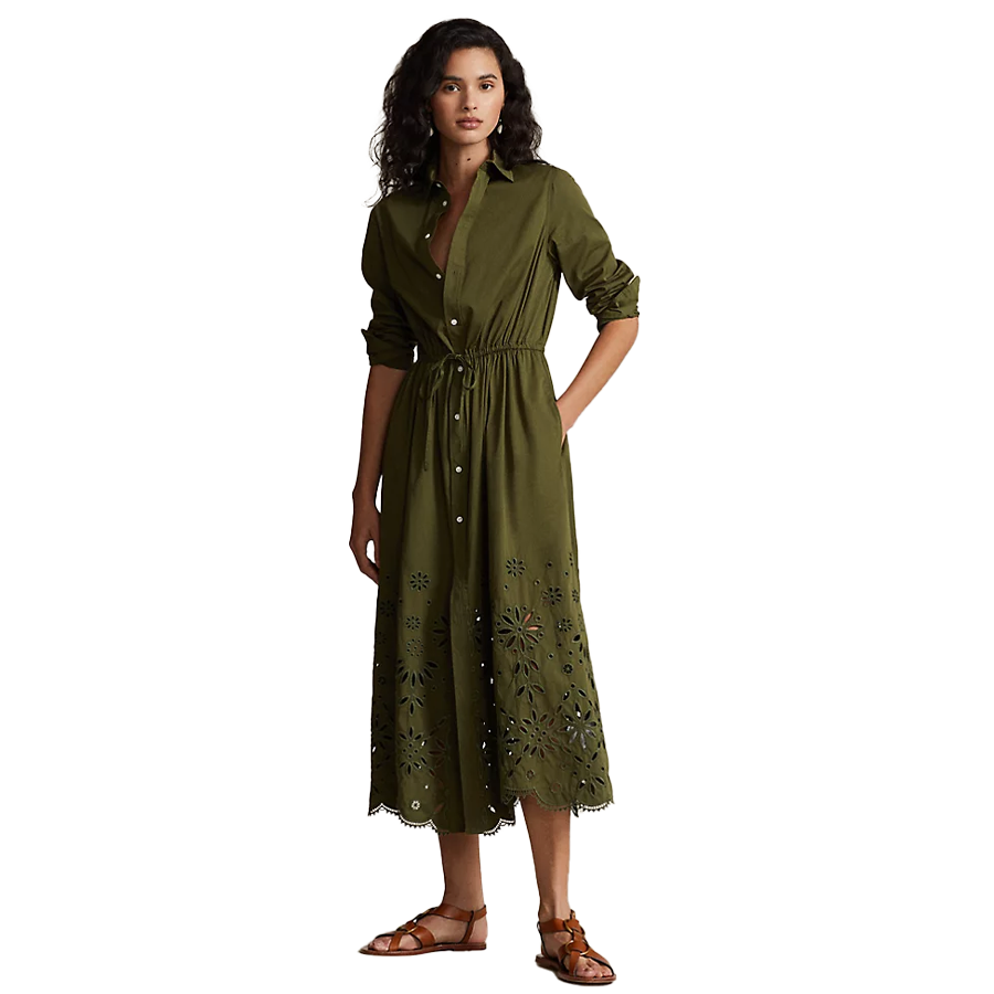 Eyelet-Embroidered Cotton Shirtdress