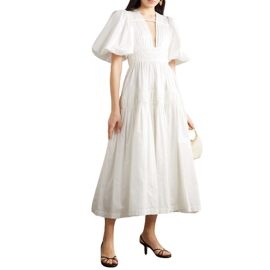 Fallingwater Tiered Poplin Midi