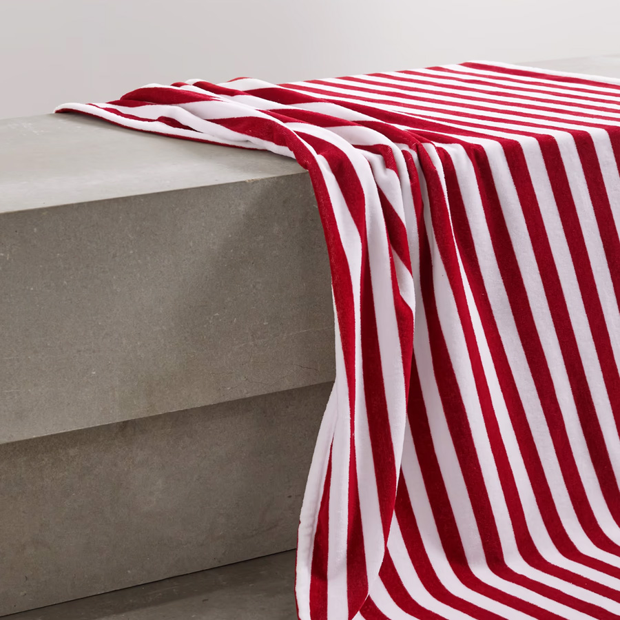 Striped cotton-terry beach towel