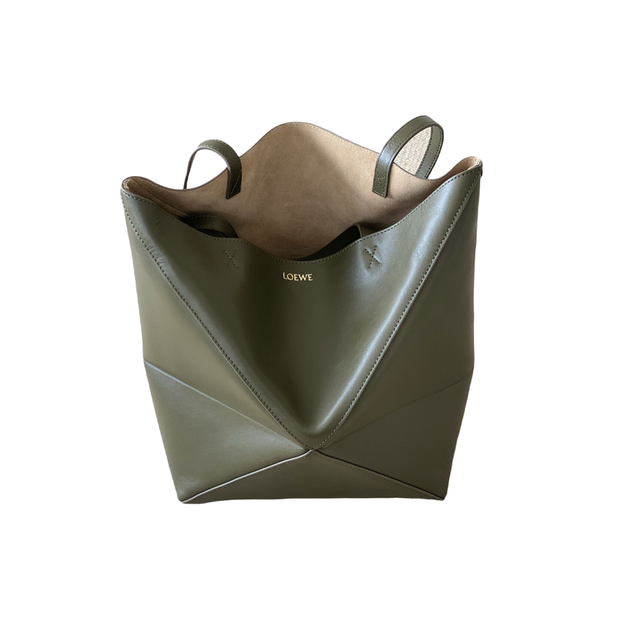 Puzzle Fold Tote in Dark Khaki