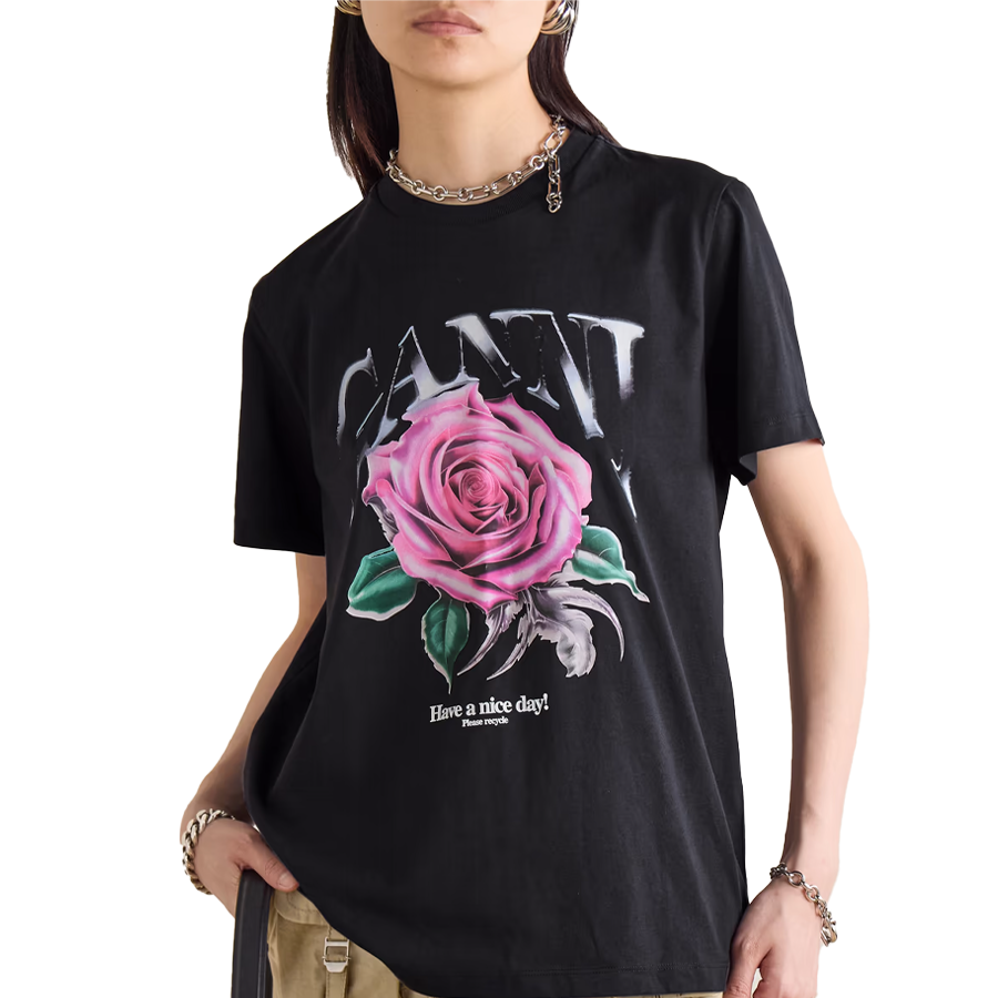 Printed organic cotton-jersey T-shirt