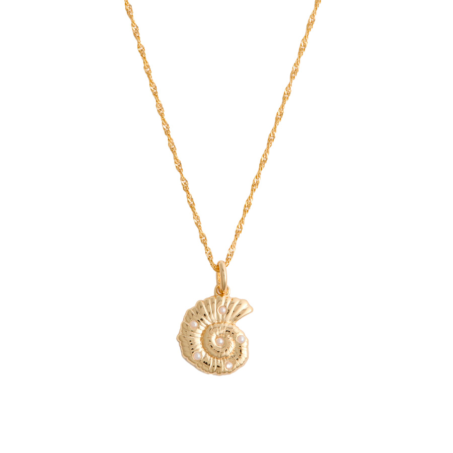 Shell 18kt gold-plated necklace