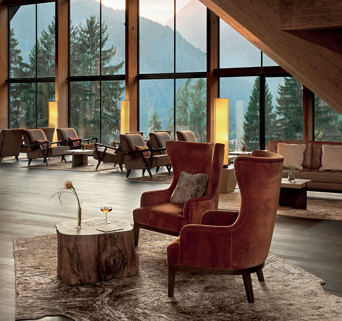 Lefay Resort & SPA in the Dolomites from lobby inside