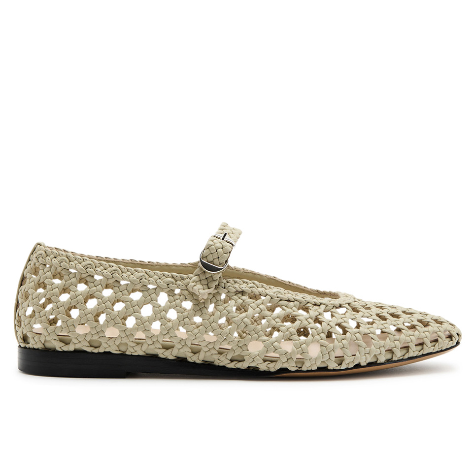 Mary Jane woven leather flats