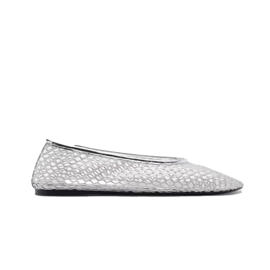Metallic mesh shoes
