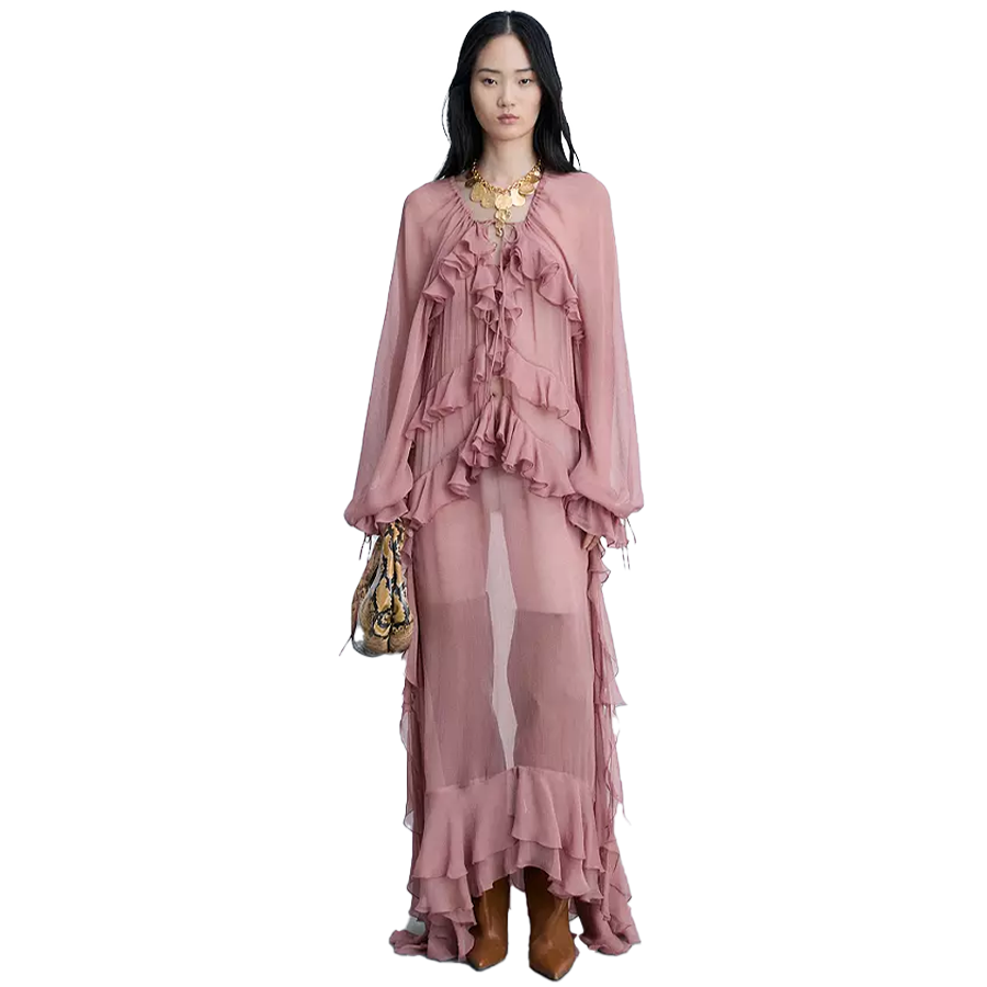 Pink royal ruffle dress