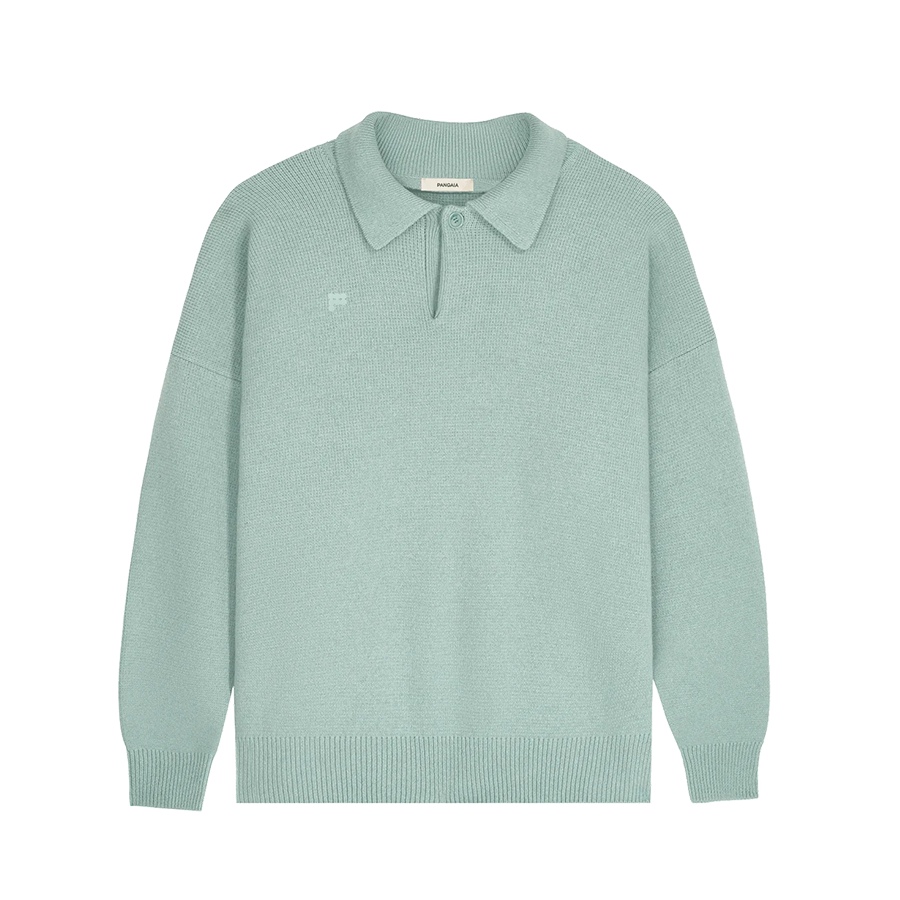 Recycled cashmere polo sweater