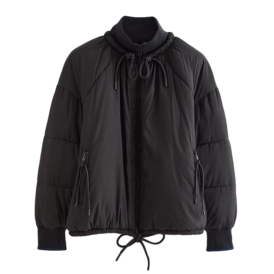 Black padded bomber jacket