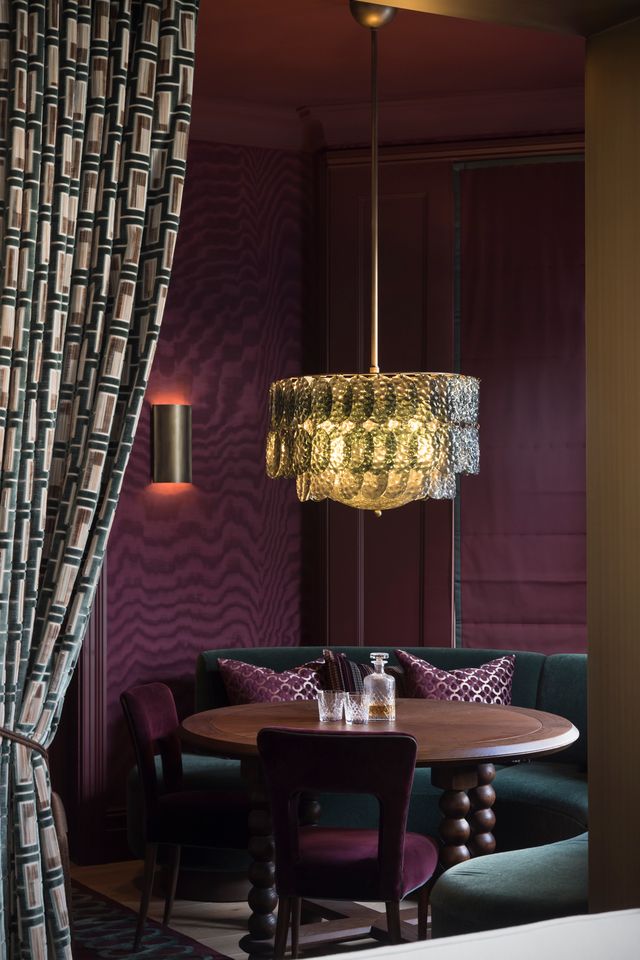 light over dining table area