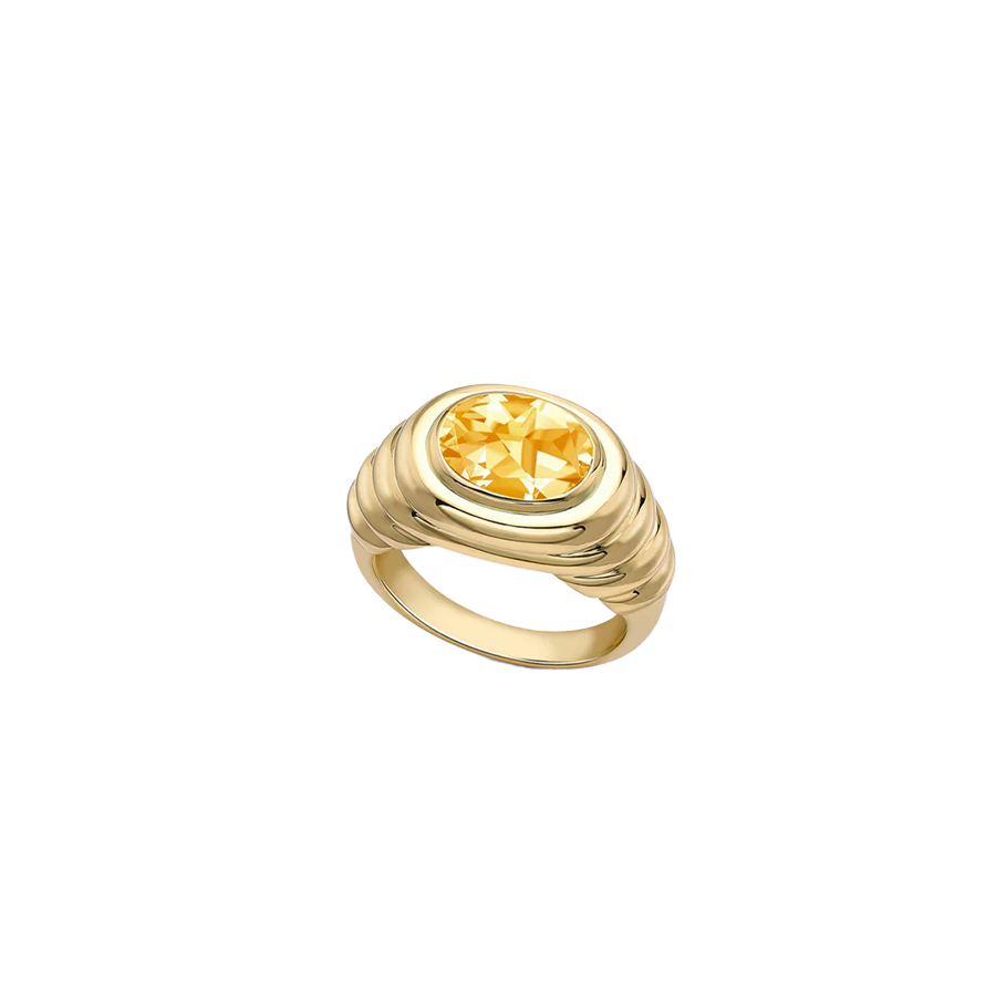 Citrine ripple ring