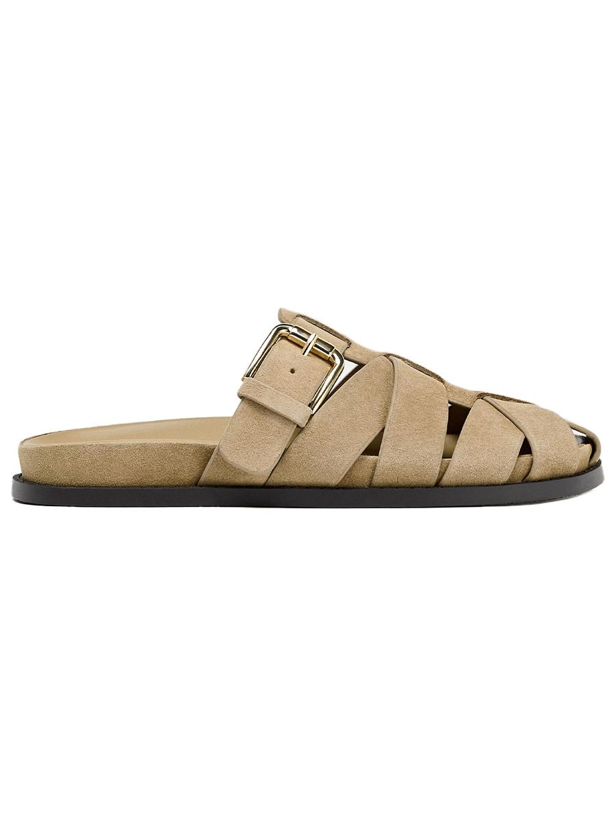 Suede Cage Sandals