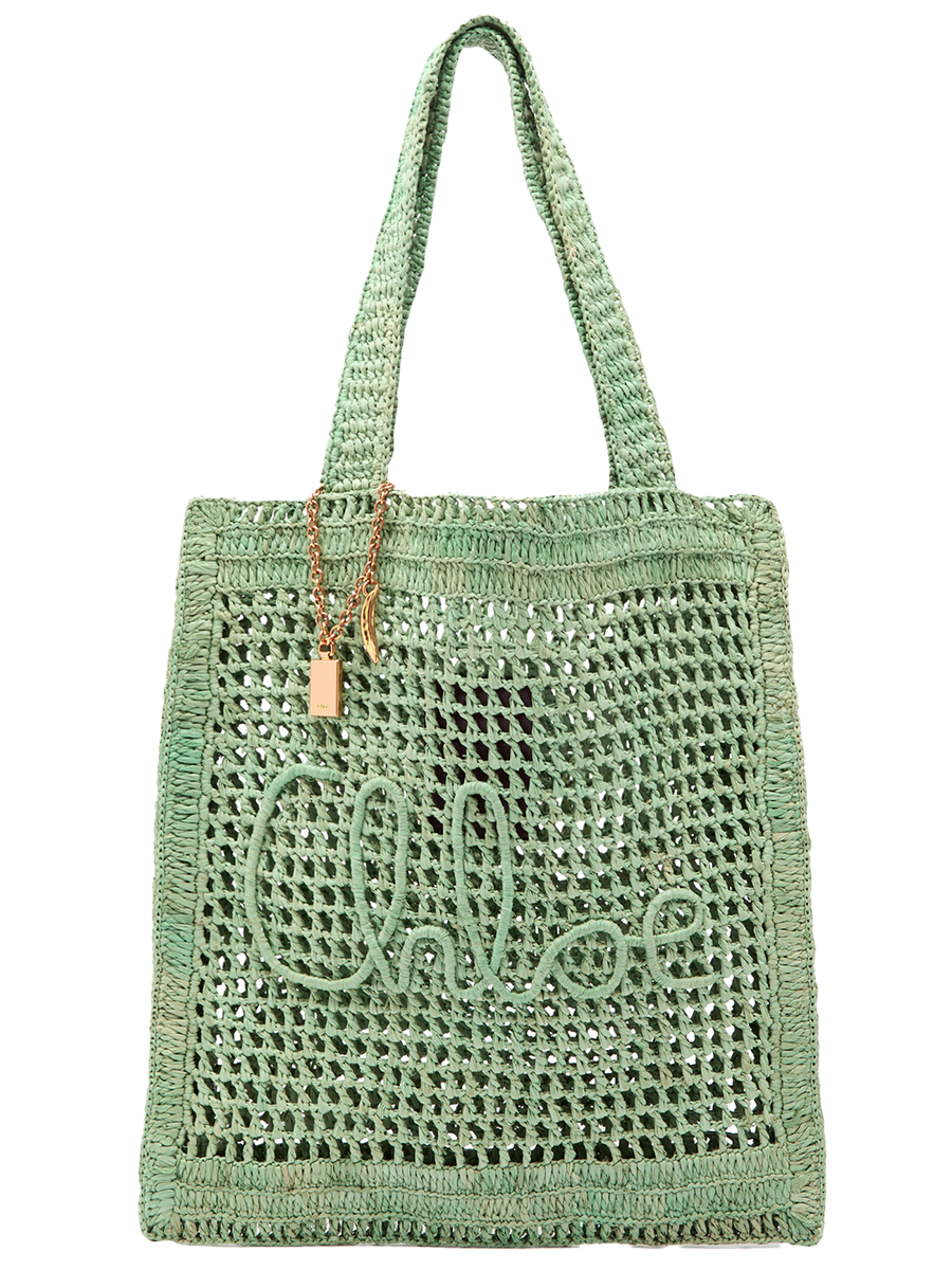Logo Raffia Tote