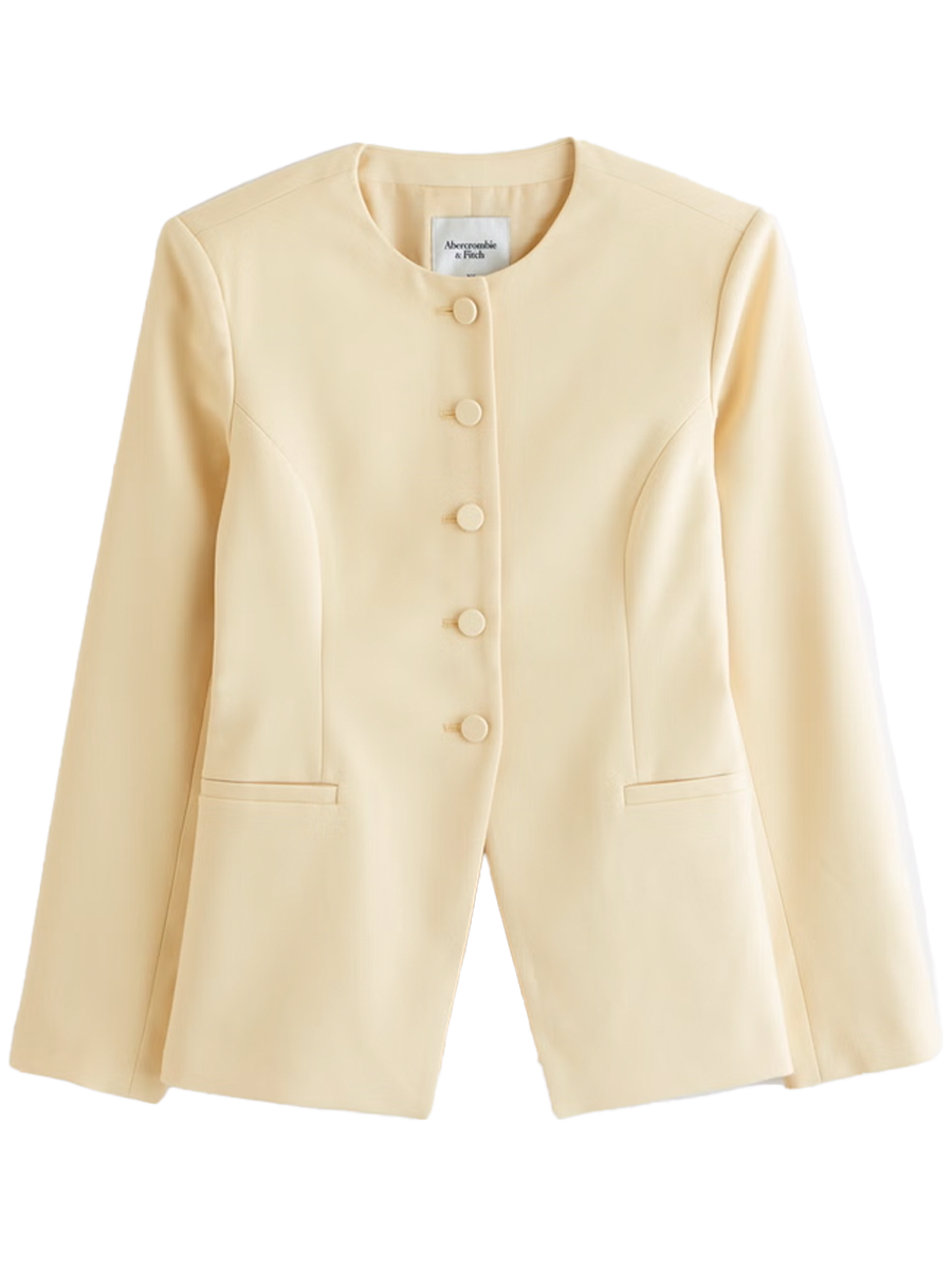 Collarless Suiting Blazer