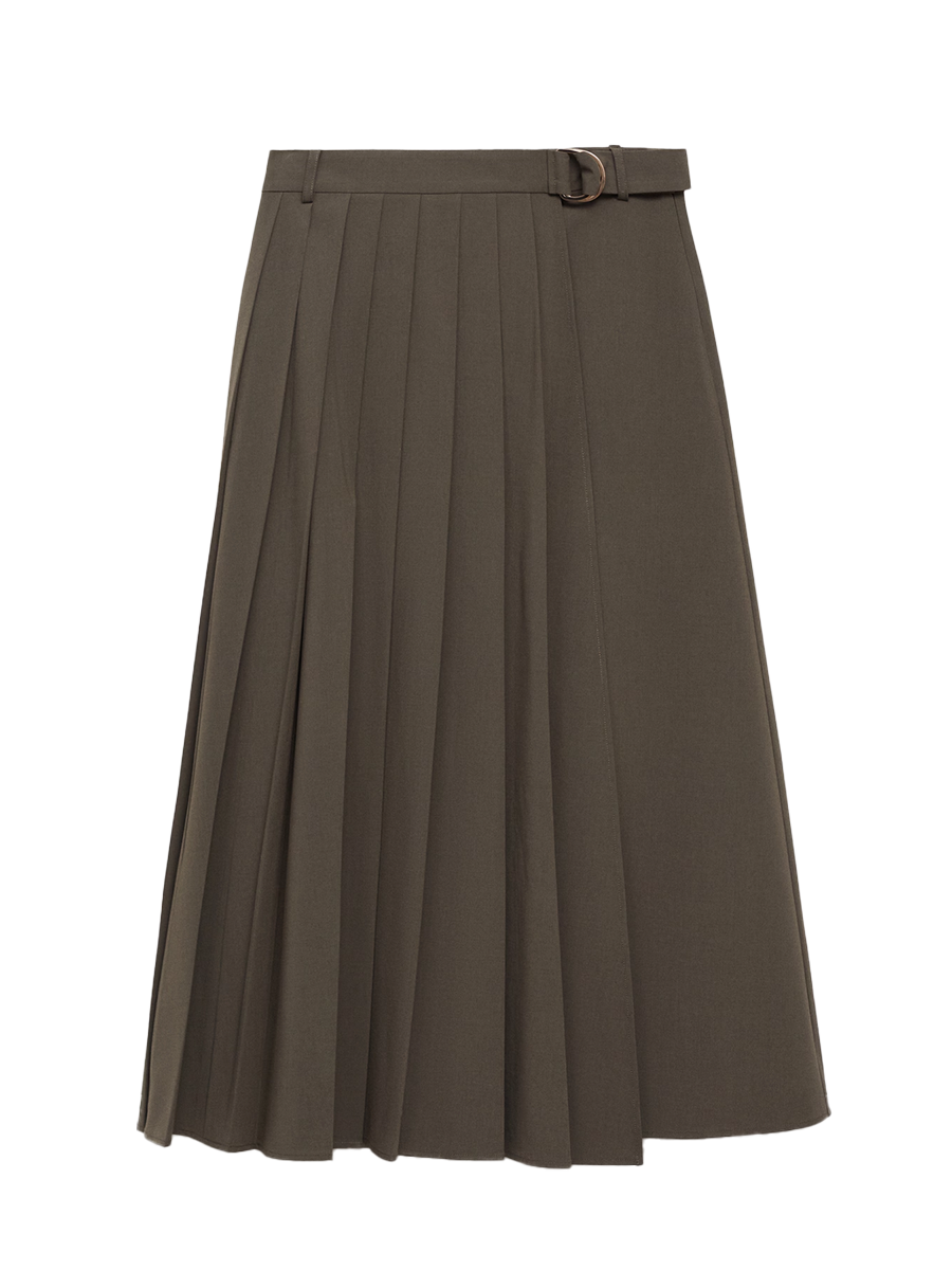 Pleated Belted Skirt