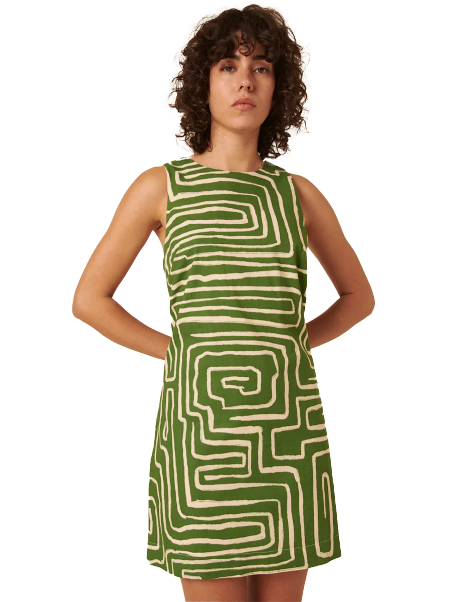 Abstract Linen Dress