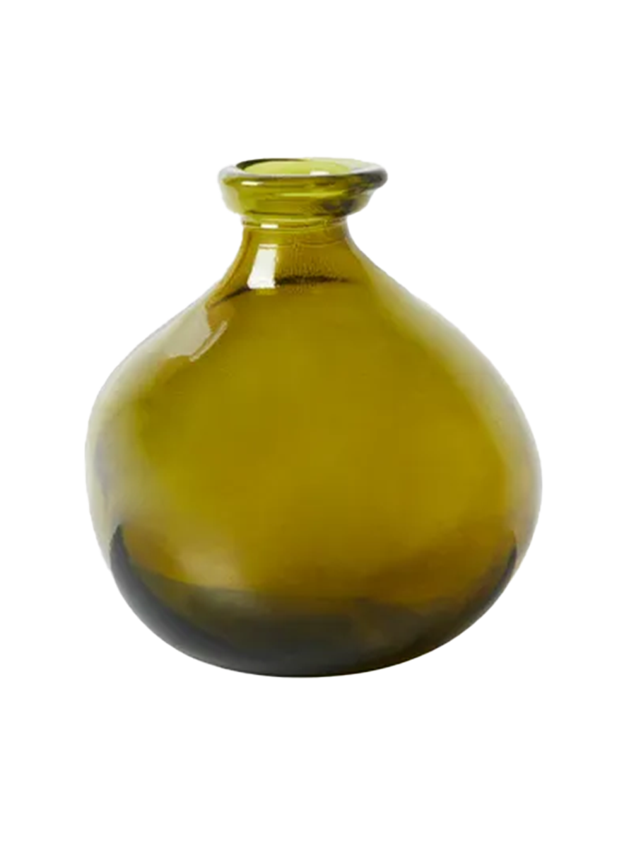 Olive Recycled Glass Vase