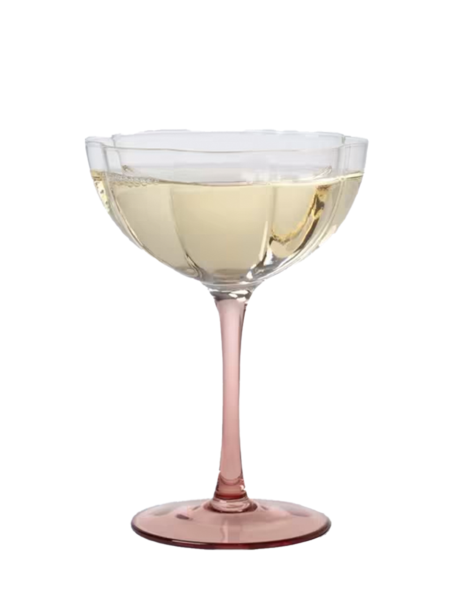 Floral Coupe Glass