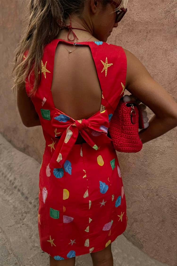 back of red dress