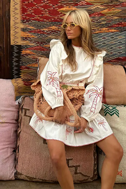 caetana in white summer dress