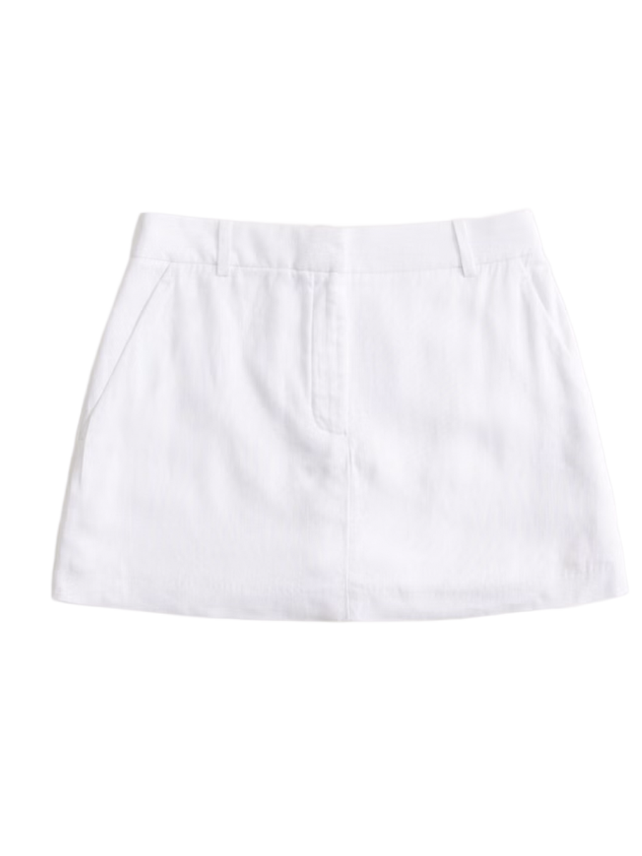 Tailored Linen-Blend Skort