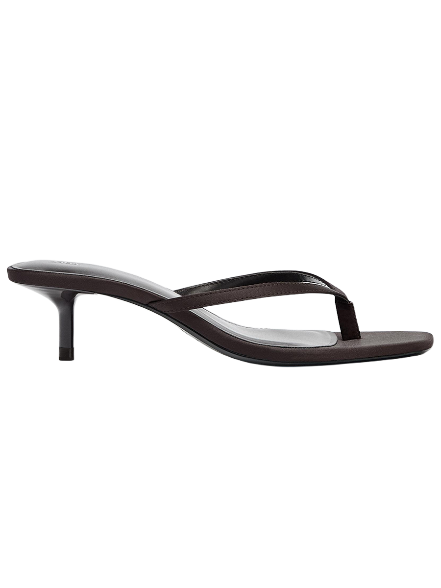 Satin Kitten Heel Sandals