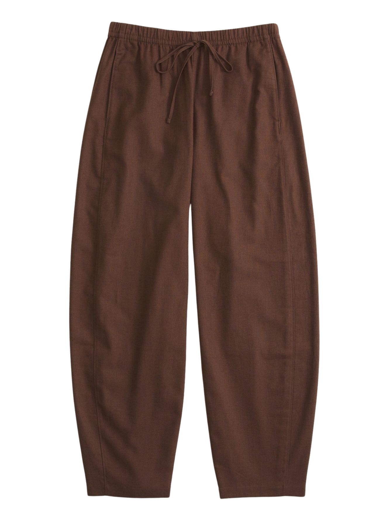 Linen-Blend Barrel Trousers
